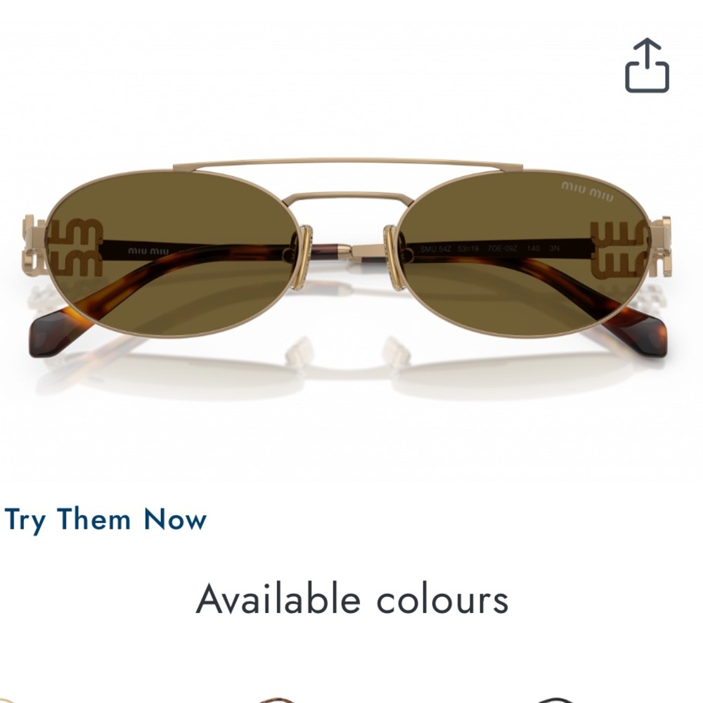 MIU MIU Gold and Tortoise Sunglasses - Picture 3 of 9